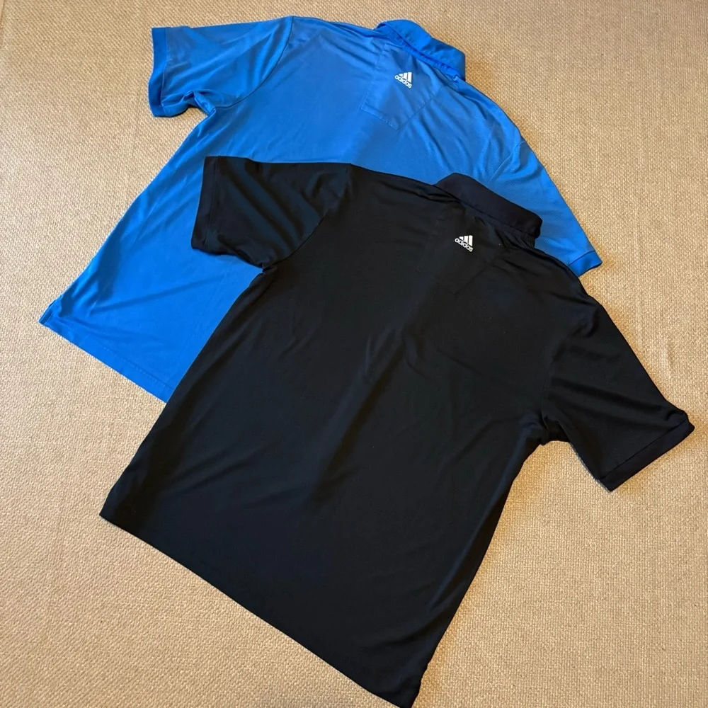 adidas Black and Blue Polo Shirt Duo